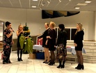 Hallistuskautensa päättävien kukitusta. Seuran puheenjohtaja Jutta Soininen, Anu Koistinen, Päivi Maijanen, Anni-Stiina Räsänen (kuvasta puuttuu Anu Karvinen).